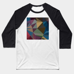 Blue Sapphire Abstract Low Polygon Background Baseball T-Shirt